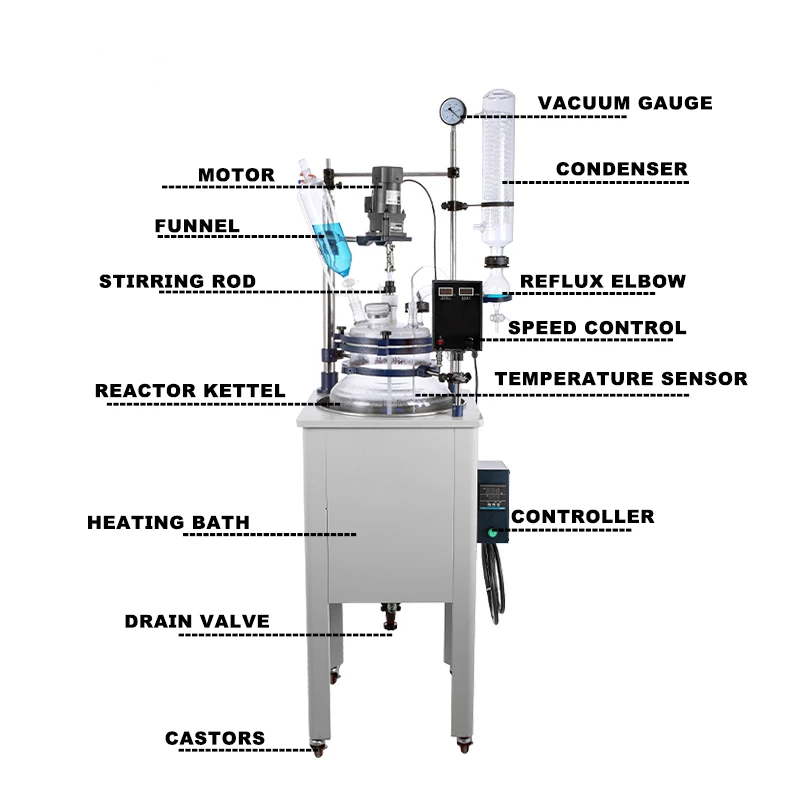 100L SINGLE LAYER GLASS REACTOR 100L SINGLE LAYER GLASS REACTOR